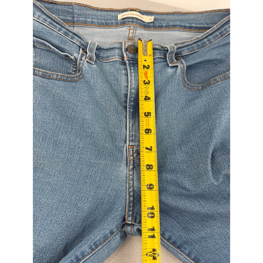 Levis 724 High Rise Straight Jeans Womens 31 (31x27)β Medium Wash Blue Denim - Picture 8 of 13